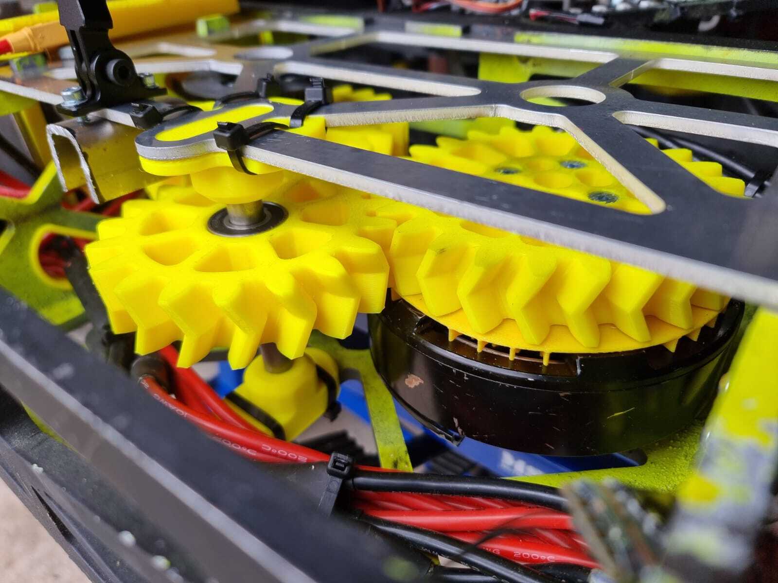Double helical gear train